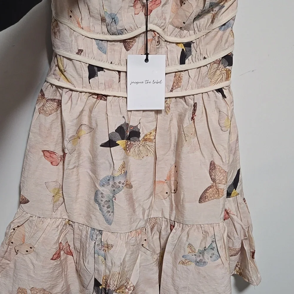 NWT ANTHROPOLOGIE JACQUIE THE LABEL BUTTERFLY PRINTED DRESS - Picture 3 of 3